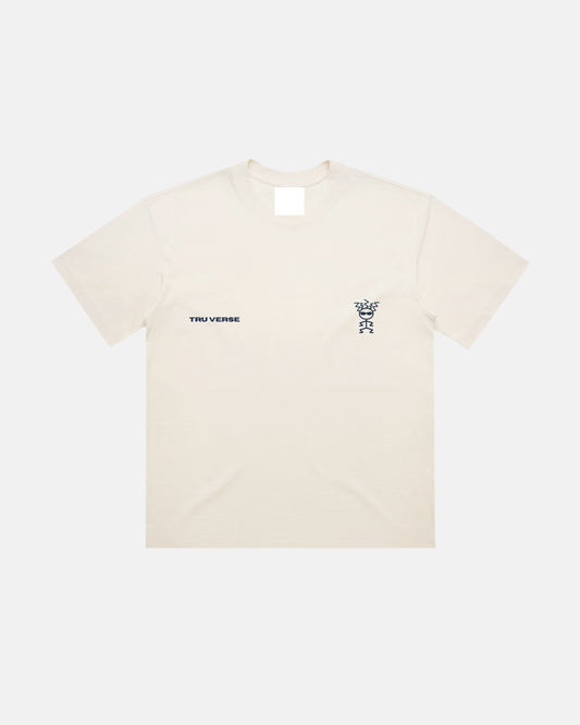 Signature Tee - Ecru/Navy Blue